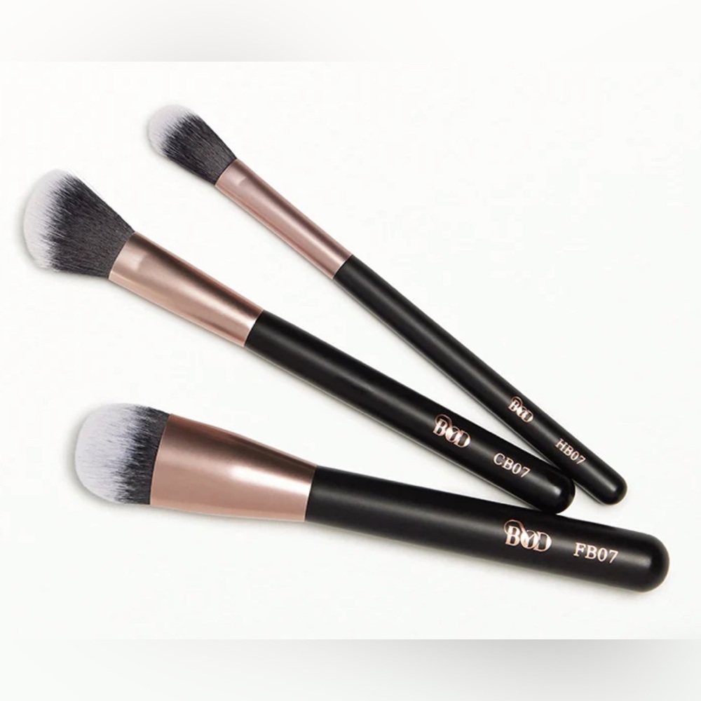 Black and Rose Gold BYOD (Be Your Own Desire) 3Pc Makeup Brush Set